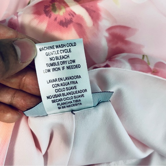 Vintage Y2K 90s B. Smart sz. M? Floral Maxi Dress Draped Cowl Neck Lined Pink - Picture 7 of 14